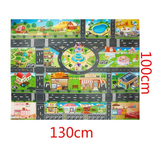 Autós játszószőnyeg, játszószőnyeg gyerekeknek 100x130 cm