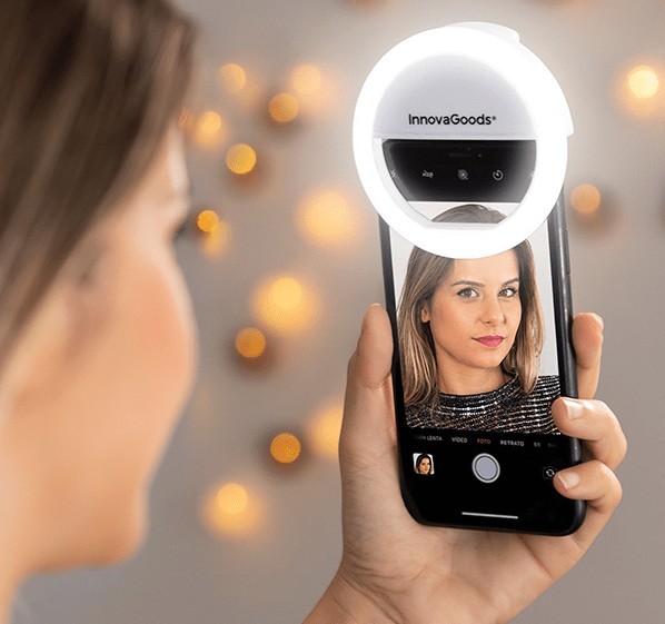 InnovaGoods LED selfie körfény telefonra, újratölthető