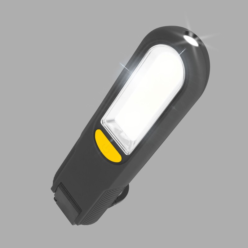 Mágneses szerelőlámpa COB + SMD LED-del, akasztóval, vészjelzővel