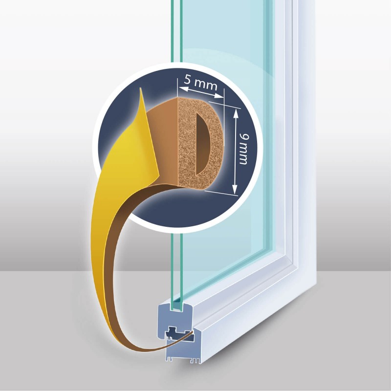Öntapadós ajtó- ablakszigetelő (D - profil)