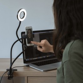 Selfie,vlog LED körfény telefontartóval