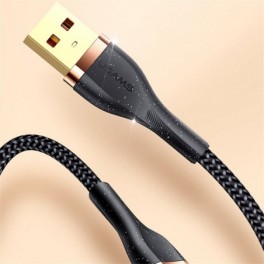 USAMS 120CM-es textil bevonatú USB-C kábel aranyozott csatlakozóval