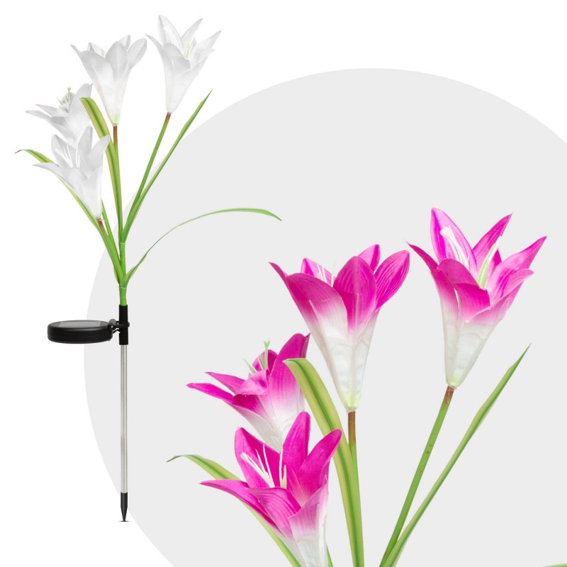 Leszúrható szolár virág (RGB LED, 75 cm - 2 darabos csomag)