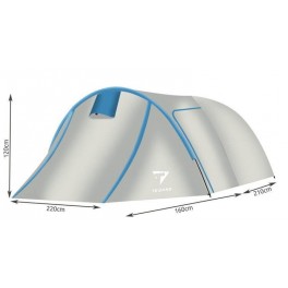 3 személyes sátor vízálló kivitelben (210 × 120 cm) - Trizand