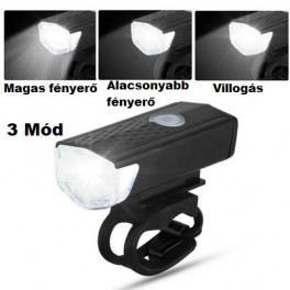 USB-ről tölthető LED-es Biciklilámpa Szett