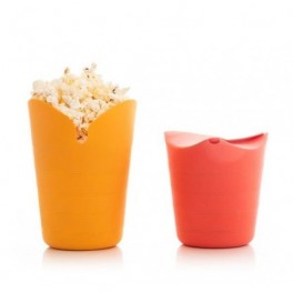 Összecsukható szilikon popcorn készítő tál, 2 db (InnovaGoods)