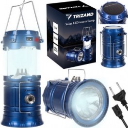 3 az 1-ben napelemes zseblámpa, kemping lámpa és powerbank, kék (Trizand)