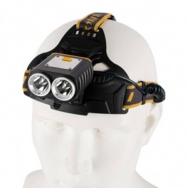 Extra fényerejű, 300W dupla P50 COB LED akkus fejlámpa biztonsági fénnyel