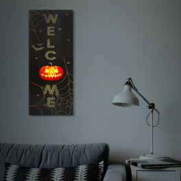 Halloween-i LED-es hangulatkép - fali akasztóval (30 × 70 cm)