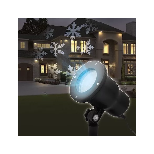 LED projektor leszúrótüskével - hópehely - IP44 - 240 V