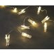 Karácsonyi LED dekor csipesz - 10 LED - melegfehér - 2 x AA 3 db
