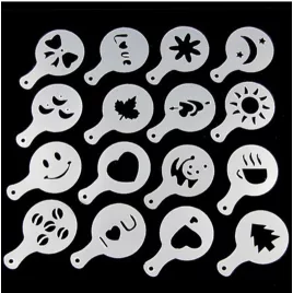   Latte Art Barista Sablon, Kávé Díszítő Sablon, Kreatív Ital Dekorációhoz