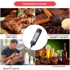   Digitális Maghőmérő és Konyhai Ételhőmérő Pontos Főzési Hőmérséklet Mérő Eszköz