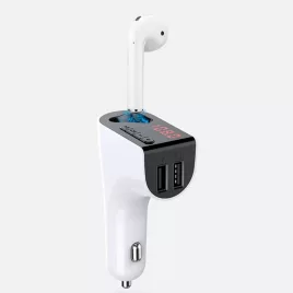   V14 2 az 1-ben autós Bluetooth headset és FM transmitter, 2 USB porttal és TF kártya támogatással, GCH-303