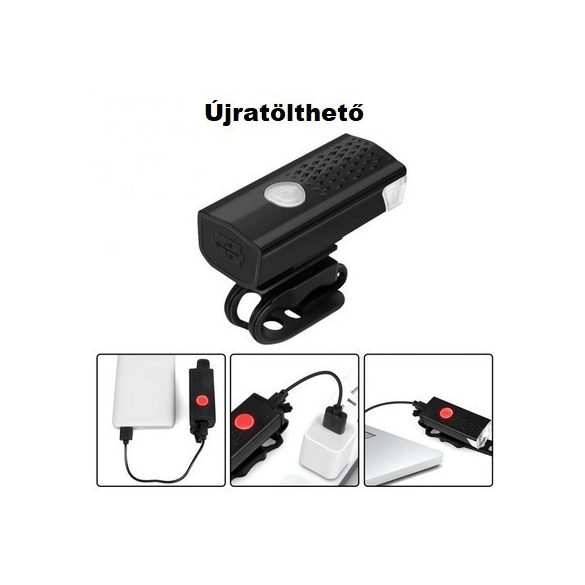 USB-ről tölthető LED-es Biciklilámpa Szett éjszakai kerékpározáshoz