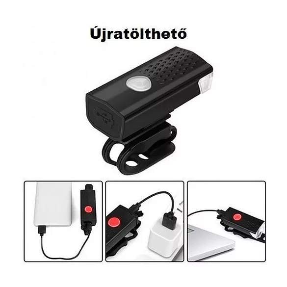 USB-ről tölthető LED-es Biciklilámpa Szett éjszakai kerékpározáshoz