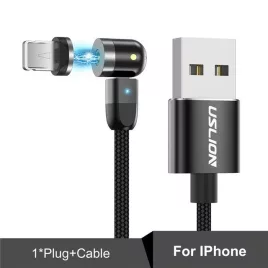   Dupla 360°-os mágneses töltő kábel Android USB-C eszközökhöz