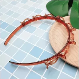   Barna hajpánt csatos hajráf hajrögzítő csatokkal, divatos hajkiegészítő