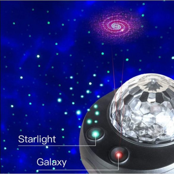 LED-es éjszakai projektor csillagfény és galaxis vetítéssel