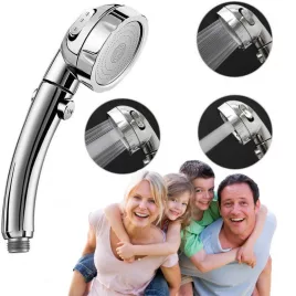   Arany színű 3 üzemmódú zuhanyfej és zuhanyrózsa fürdőszobai használatra