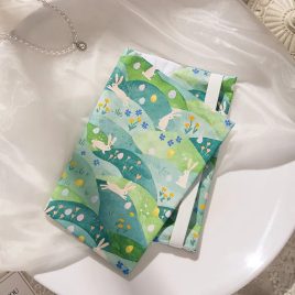   Nyuszis mintás textil könyvborító (A5 méretű könyvekhez)