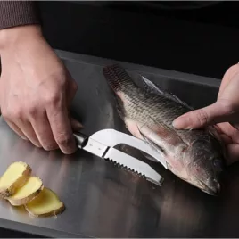   Halpikkely pucoló és halszeletelő kés – Precíziós halfeldolgozó eszköz konyhai használatra