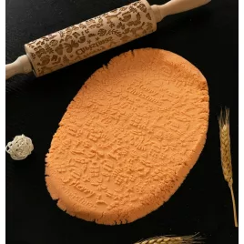   Mintás sodrófa és nyújtófa sütéshez és tésztakészítéshez