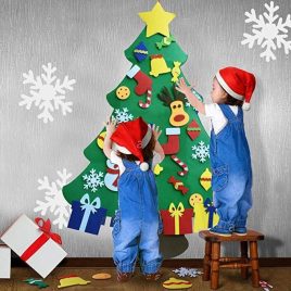   Filc Karácsonyfa - Díszekkel, Kreatív Dekoráció Gyerekeknek és Családi Ünnepléshez