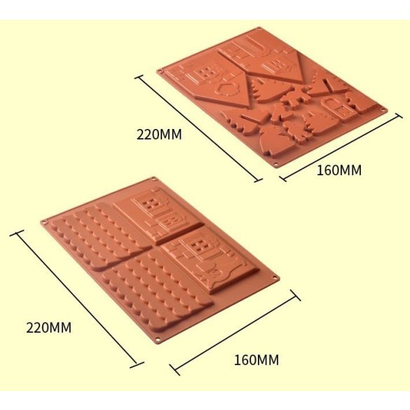 Szilikon mézeskalács ház sütőforma süteménykészítéshez