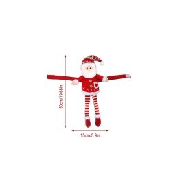   Karácsonyi dekoratív függönyelkötő - piros-fehér hóember mintával