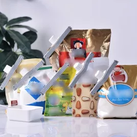   4 darabos Kupakos zacskó záró - Praktikus Élelmiszer Tároló Kiegészítő