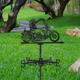   Retro szélkakas, motoros dizájnnal - kültéri dekoráció és szélirányjelző elem