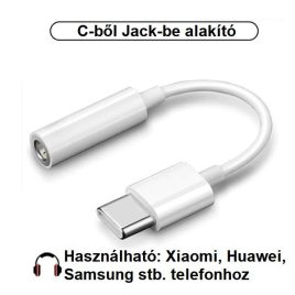   Telefon Type-C-ből Jack 3.5 mm-be való átalakító - Kompatibilis Audio Adapter zenehallgatáshoz és hívásokhoz