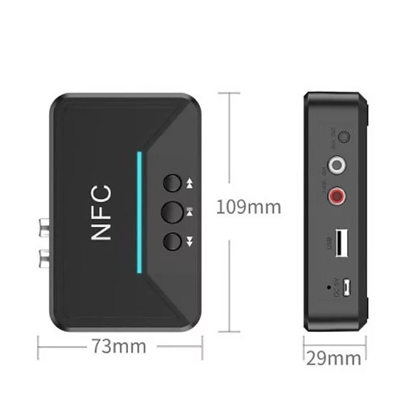 Bluetooth 5.0 audio vevő adapter - vezeték nélküli zenelejátszás autóban és otthoni hangrendszerekhez
