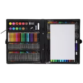   Iso Trade 168 darabos festőkészlet praktikus bőröndben, fekete színben