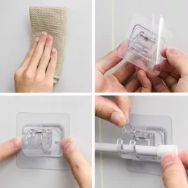   Öntapadó függönyrúd tartó 2 db - Könnyű felszerelésű függönyrögzítő készlet