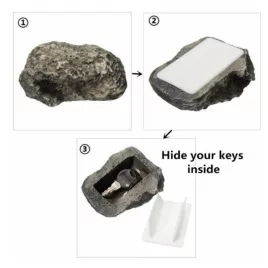   Kültéri kő formájú kulcs rejtekhely biztonságos tároláshoz