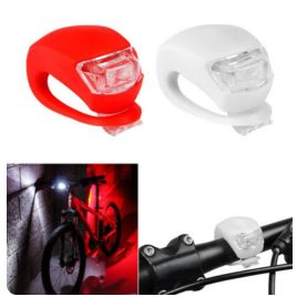   2 db-os LED-es kerékpár lámpa szett szilikon borítással, első és hátsó világításra