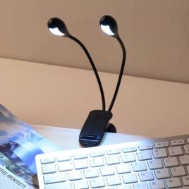   Csiptethető DUAL LED olvasólámpa könyvekhez és íróasztalhoz