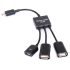 3 az 1-ben Micro USB HUB Dupla USB 2.0 OTG Adapter Okostelefonokhoz és Táblagépekhez