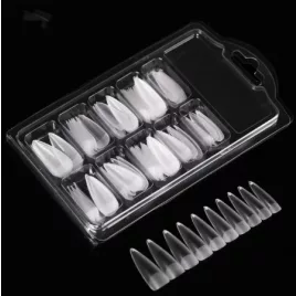   Átlátszó stiletto műköröm tip készlet professzionális körömépítéshez