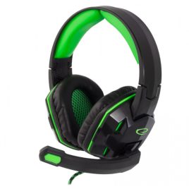   Esperanza sztereó Gaming Venom fejhallgató mikrofonnal, zöld színű, játékhoz tervezett
