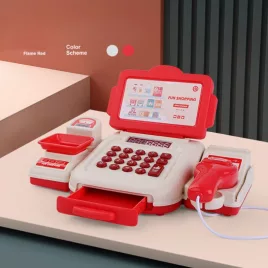   Interaktív Játék Pénztárgép Készlet Gyerekeknek - Játék Pénzzel és Hitelkártyával