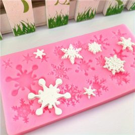   Karácsonyi hópehely szilikon öntőforma csokoládé és muffin készítéséhez