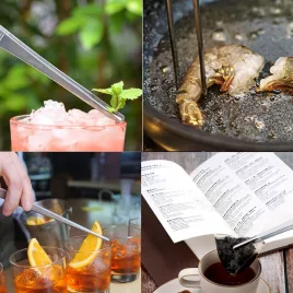   Rozsdamentes acél konyhai és grillcsipesz, hőálló és tartós kivitelben