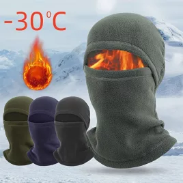   Puha és Meleg Polár Arcmaszk Fekete - Téli Hideg Elleni Védelemre