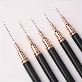   Professzionális 5 darabos Köröm Művészeti Ecsetkészlet - Finom Szegélyező, Részletező Csík, Virágmintás & UV Gél Lakk Eszközök Formaldehidmentes Manikűrhöz és Pedikűrhöz