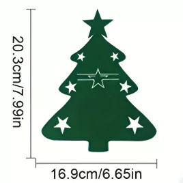   10 darab Nemez Evőeszköz Tartó Karácsonyfához, Piros és Zöld Karácsonyi Filc Evőeszköz Táska Ünnepi Vacsorapartik Dekorációhoz - Zöld