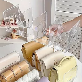   2db Átlátszó Műanyag 4-Rekeszes Táska Szervező Utazáshoz és Tároláshoz