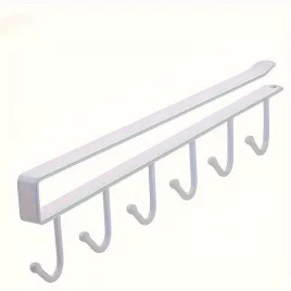   Fehér színű, fém konyhai akasztó - praktikus tárolás és szervezés konyhában